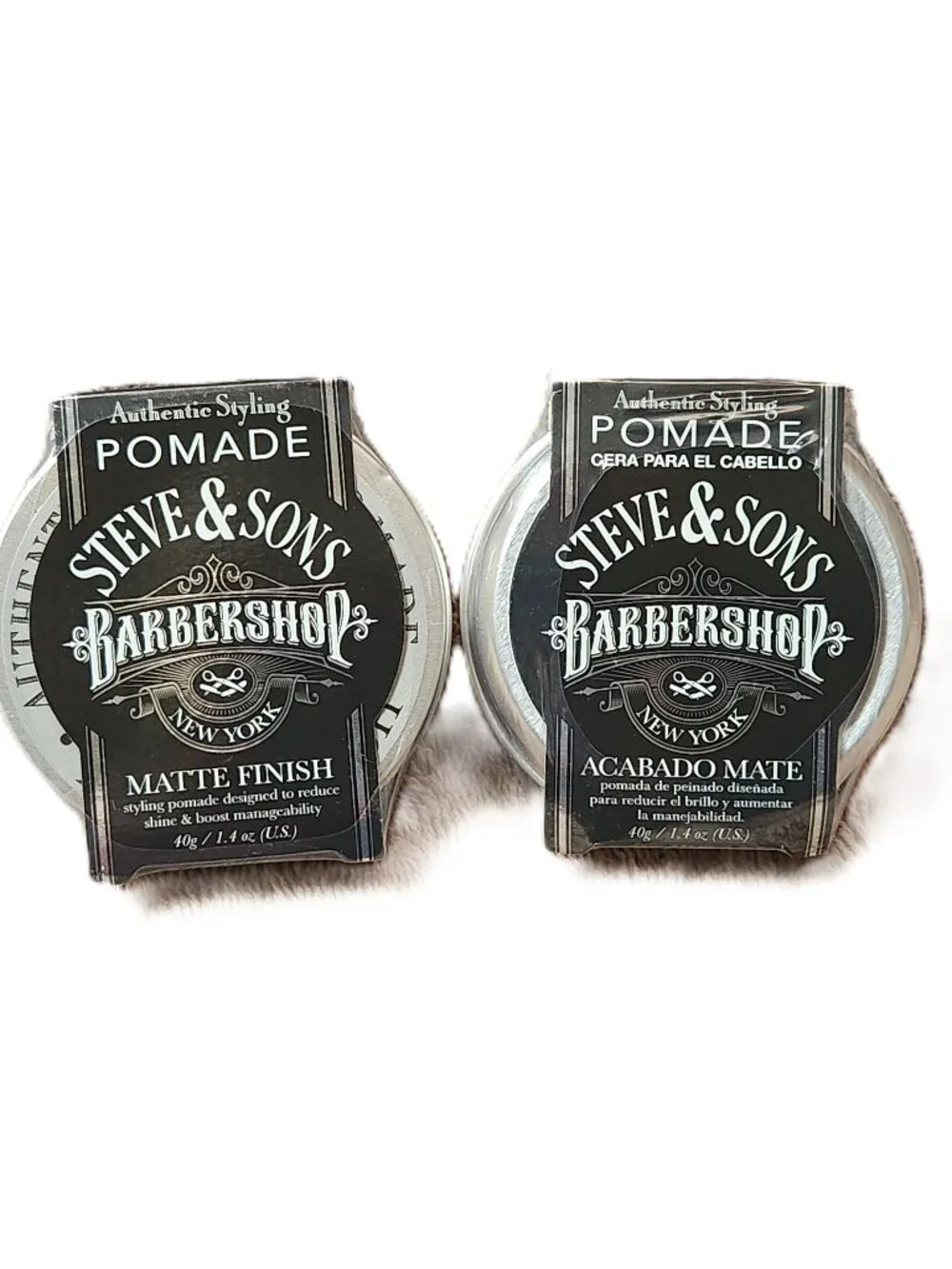 STEVE & SONS BARBERSHOP - Matte Finish Pomade - Set of Two (2) Tins 1.4 oz